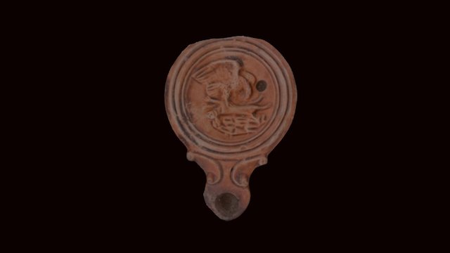 Roman Oil Lamp Eagle / Lampe romaine Aigle 3D Model