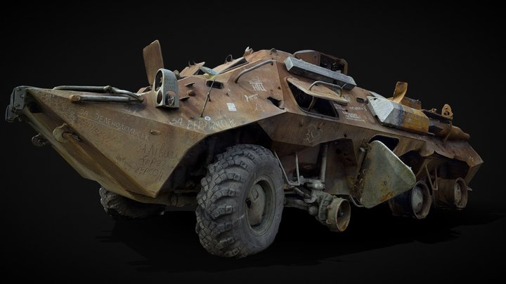 Destroyed russian armored personnel carrier 3D Model