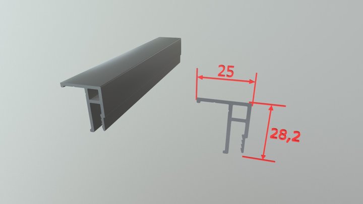 Aluminum universal profile AL-01 3D Model