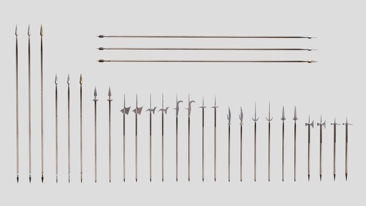 Ancient and Medieval Polearms 3D Model