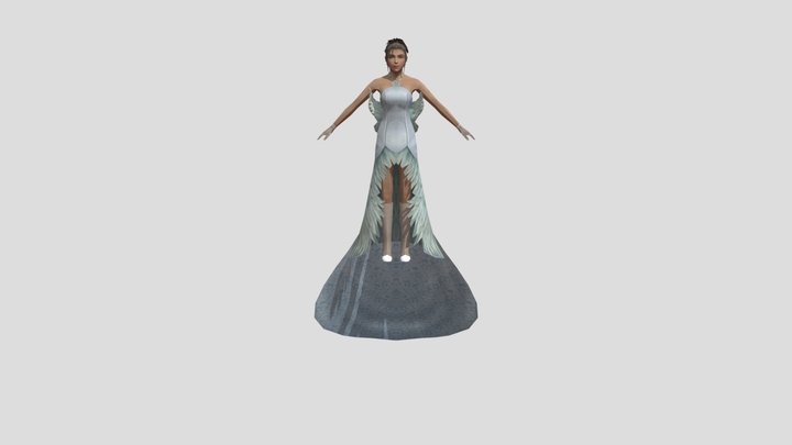 Low Poly Yuna Wedding 3D Model