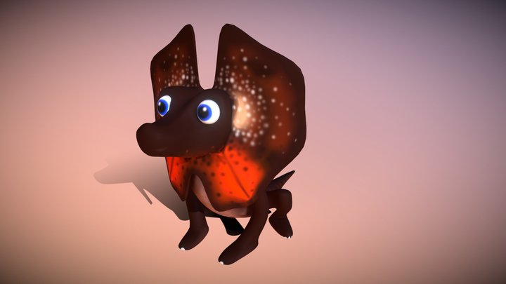 Stylised Frilled Lizard Model 3D Model