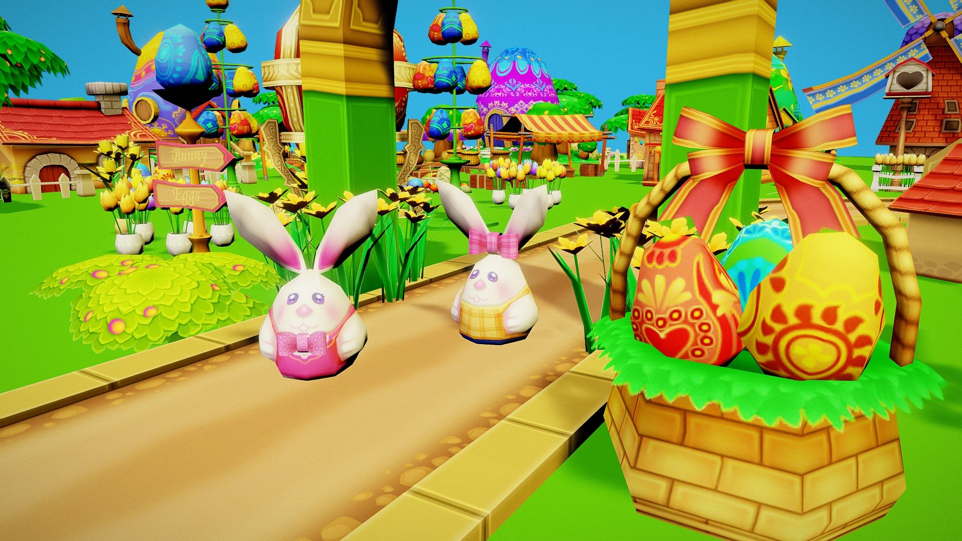 Cartoon Easter Village