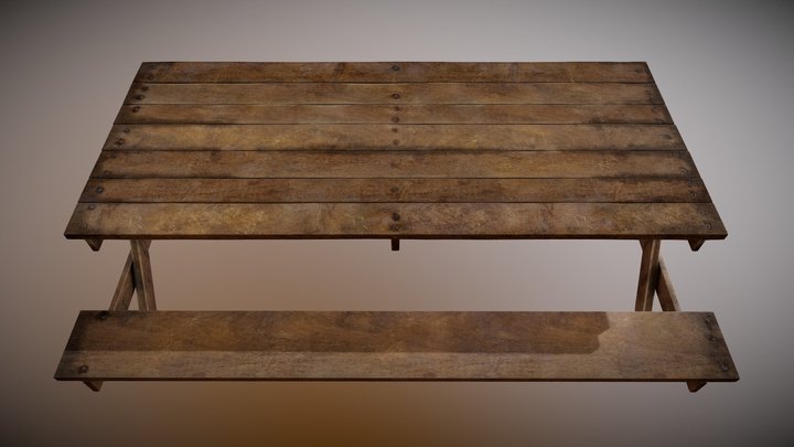 Wooden Picnic Table – Free 3D Model STL