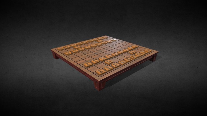 Shogi Board 3D Model