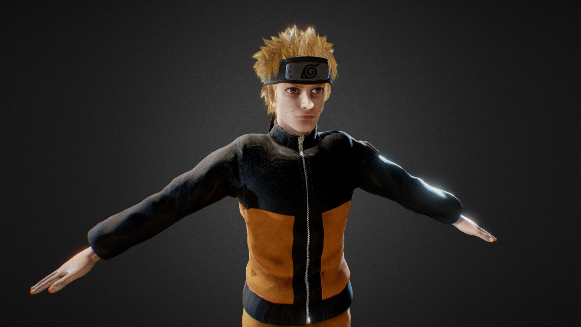 Naruto Shippuden Base Form semi realistic 3D model by