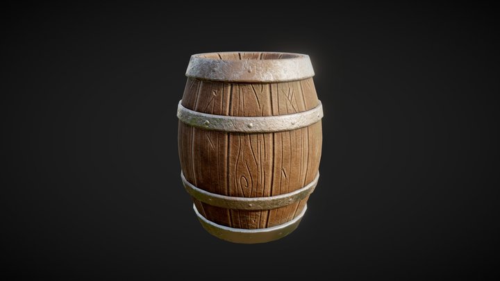Stylised Barrel 3D Model