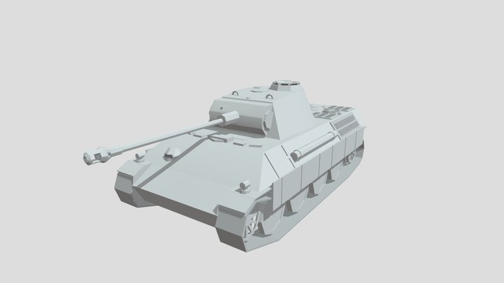 Low-poly Panther German tank 3D Model