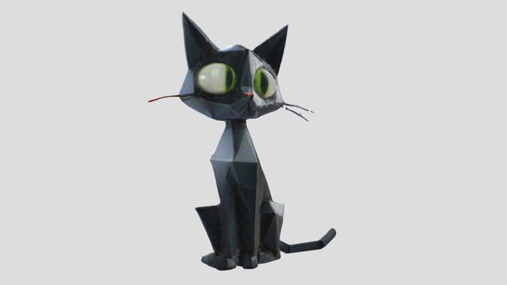 Game Cat low-poly