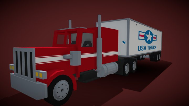 USA TRUCK MINECRAFT 3D Model