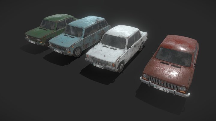 Zhiguli Soviet Cars 3D Model