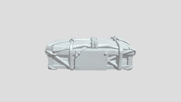 Wooden shipping crate with canvas 3D Model