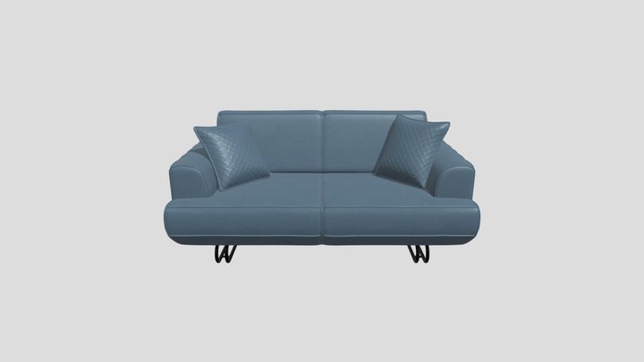 Comfortable Two-Seater Sofa 3D Model