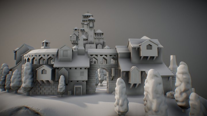 Medieval Village for 3d printing 3D Model