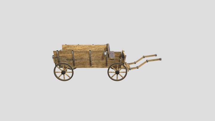 realistic horse cart 3D Model