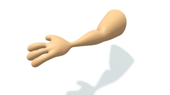 Cartoon Arm and Hand #543 - Blender - Low-Poly 3D Model