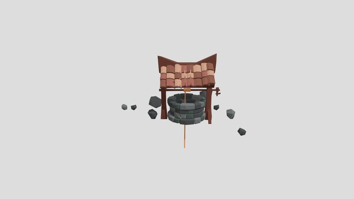 Low Poly Wishing Well