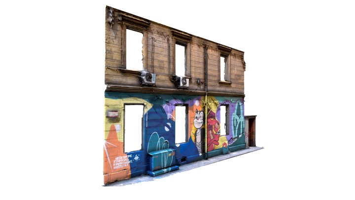 Street Graffiti Facade 3D Model