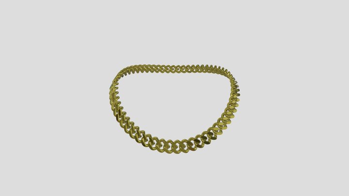 Gold Cuban link Chain 3D Model