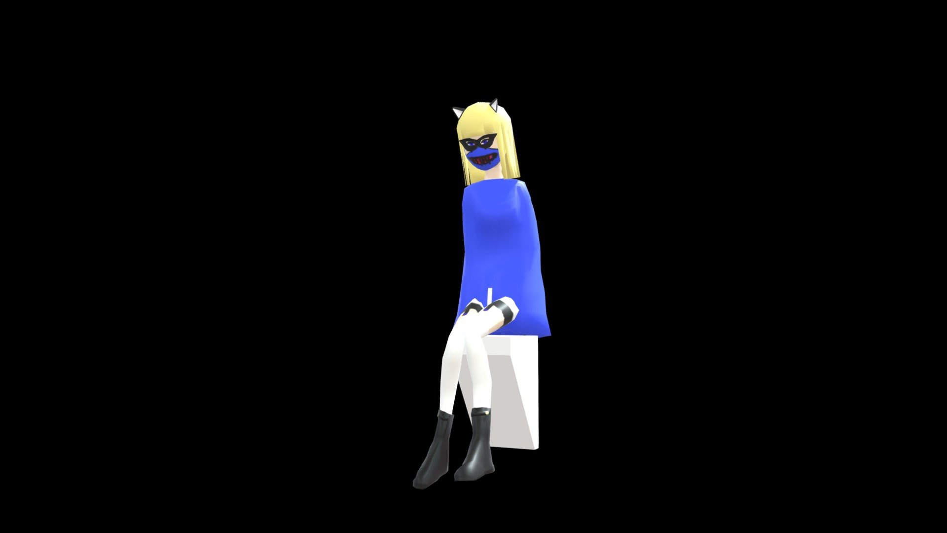 free Girl 3D model, rigged and animated.