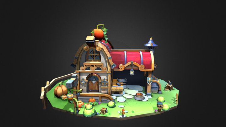 House_Lowpoly_handpainted 3D Model
