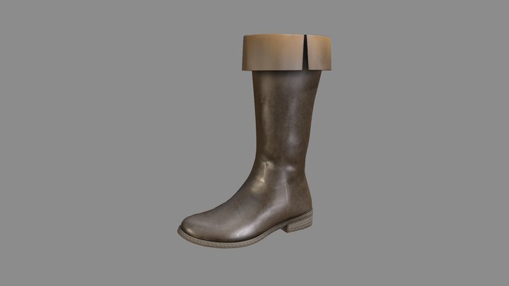 Medieval High Boot 3D Model