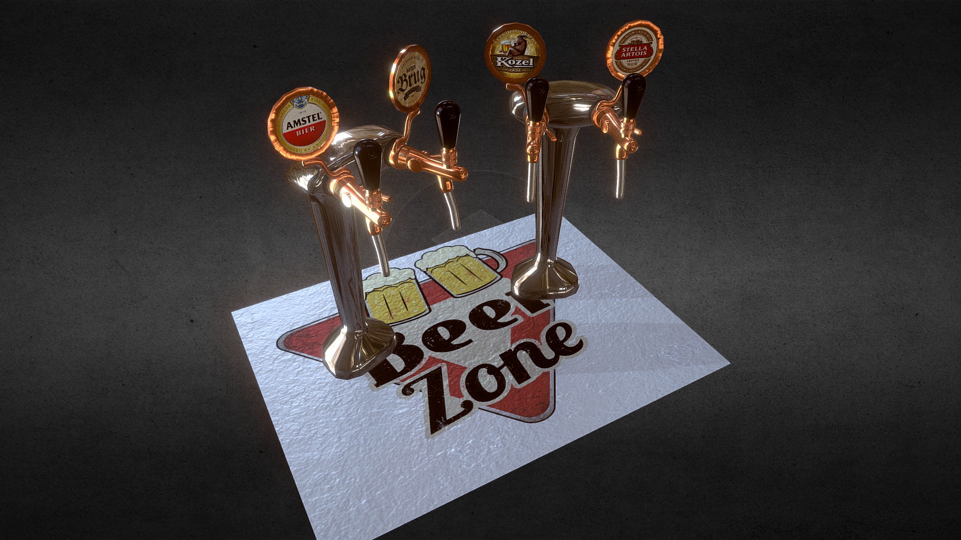 3D model beer tap - This is a 3D model of the beer tap. The 3D model is about a close-up of a game card.