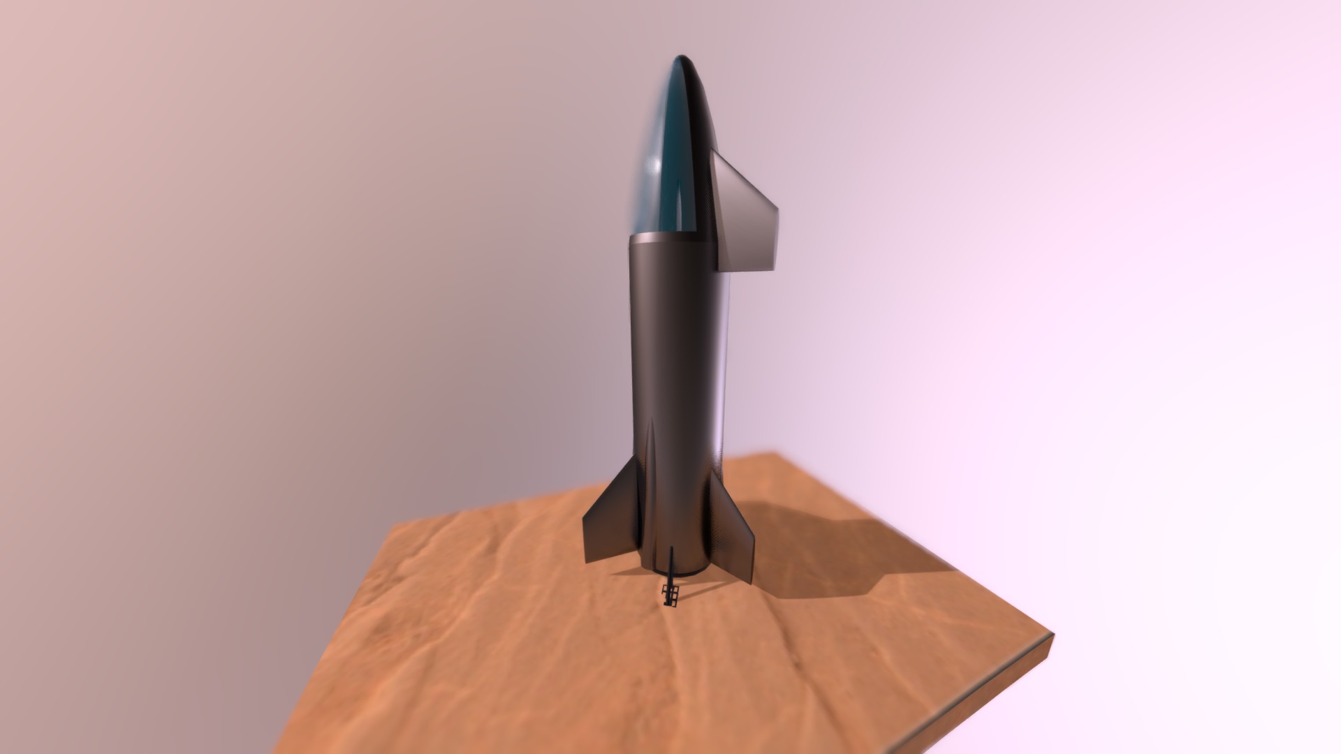 3D model Starship on Mars - This is a 3D model of the Starship on Mars. The 3D model is about a black and silver lamp.