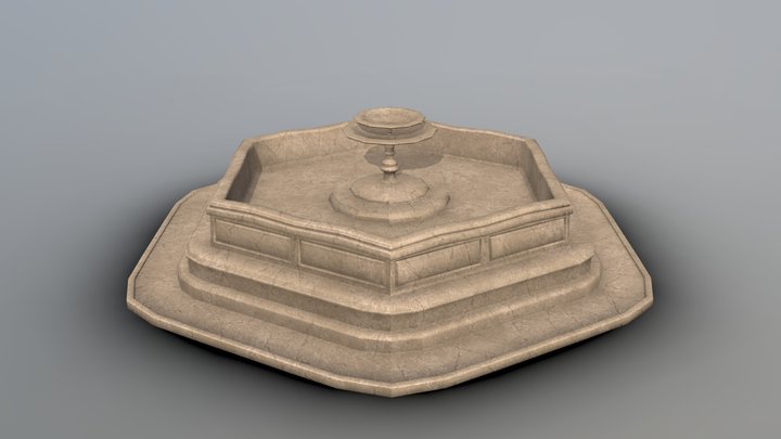 Medieval Fountain 3D Model