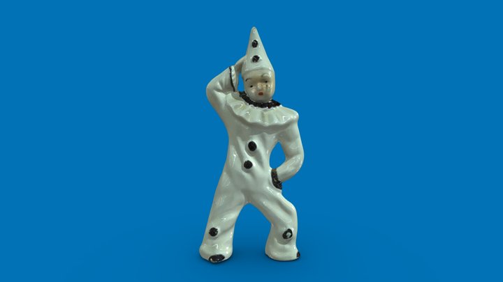 Pierrot with cone hat 3D Model