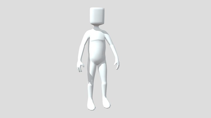 Car Ride Character - Blockhead 3D Model