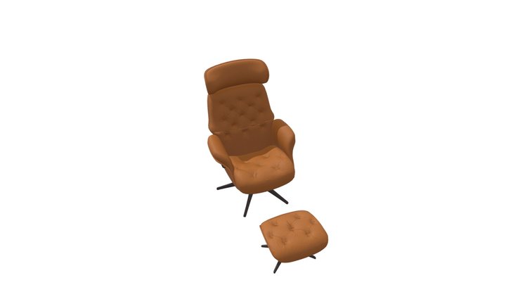 Armchair & Footrest 3D Model