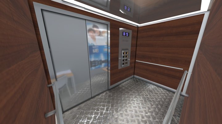 Elevator with Animation LOWPOLY 3D Model