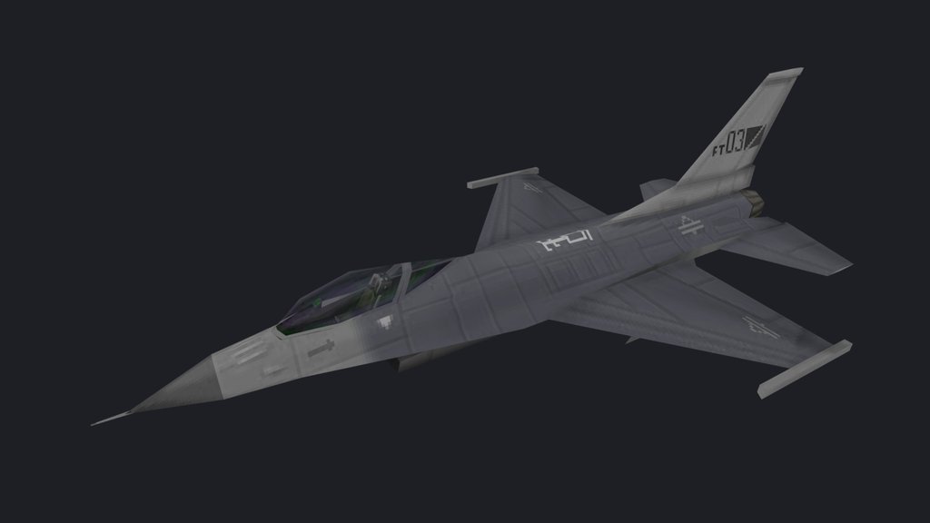 PS1/Low Poly F-16 Fighter Jet (w/ animations)