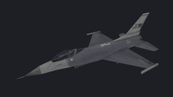 PS1/Low Poly F-16 Fighter Jet (w/ animations)