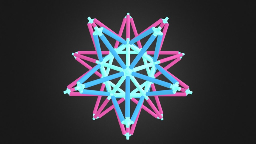 Great Stellated Dodecahedron Pink & Blue