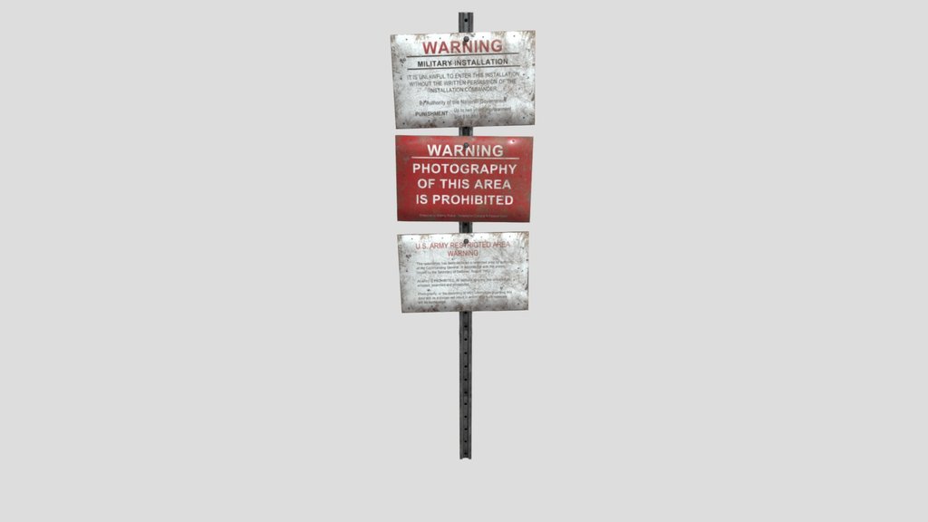 Metal Top Secret Us Base Sign Post