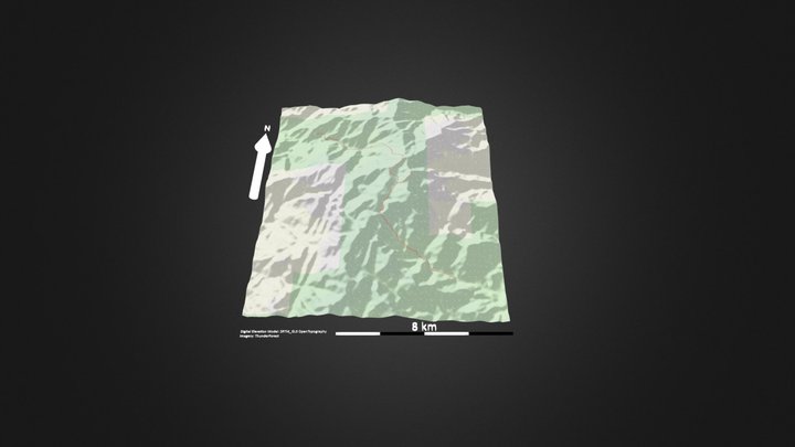 韭菜岭_等高地图 – Gratis 3D-model STL