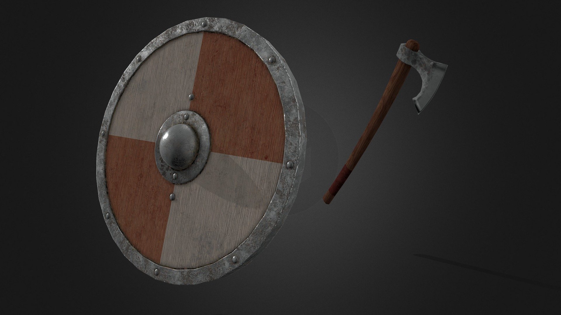 Viking Axe and Shield
