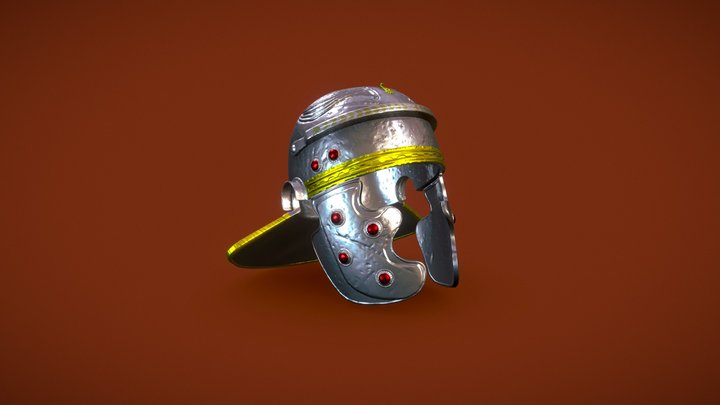 Sculpted Roman Helmet 3D Model
