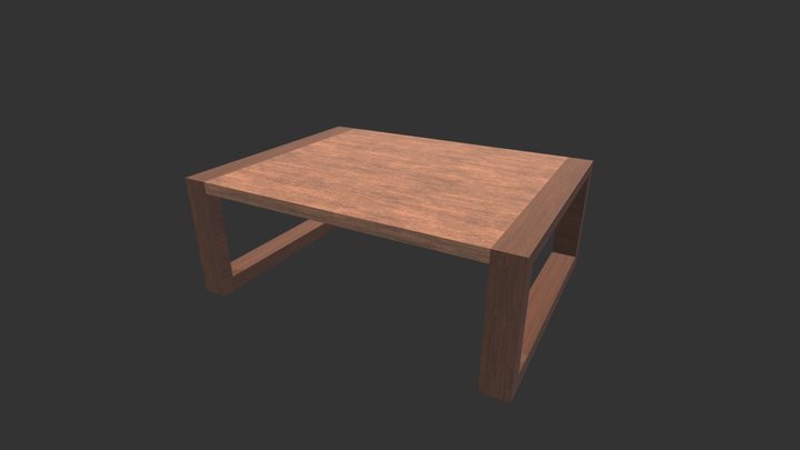 Small wooden table 3D Model