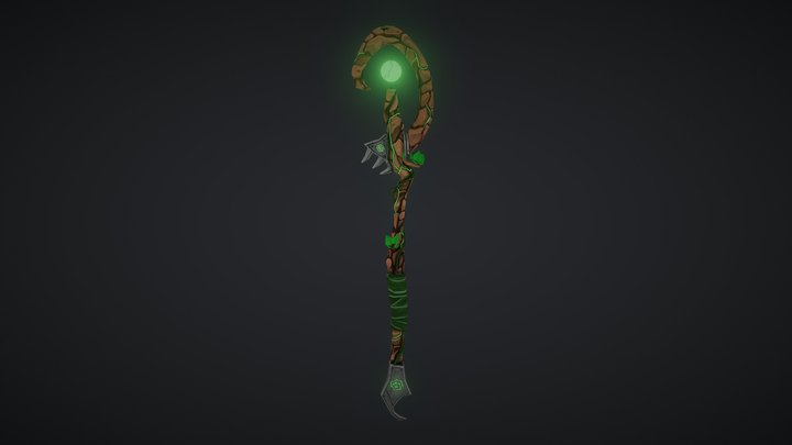 Stylised Nature Staff 3D Model