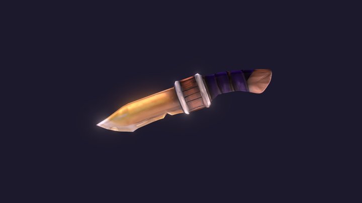 Handpainted Knife 3D Model