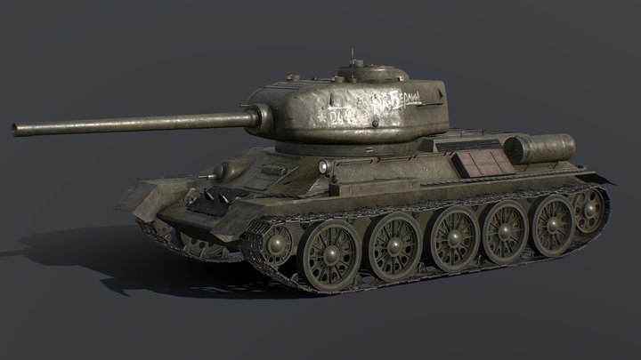 T-34-85 Soviet Medium Tank 3D Model