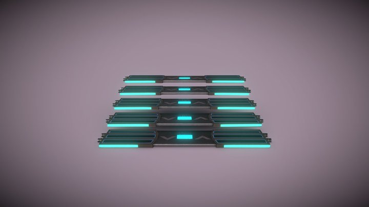 Sci Fi Stairs 3D Model