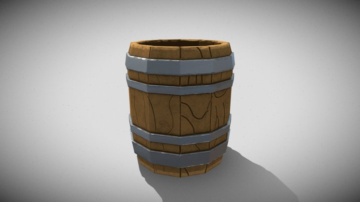 Barrel stylized 3D Model