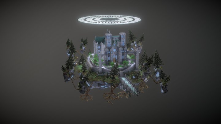 Cathedral on Floating Islands 3D Model