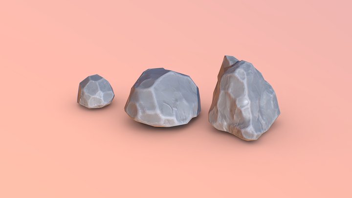 stylized rocks 3D Model