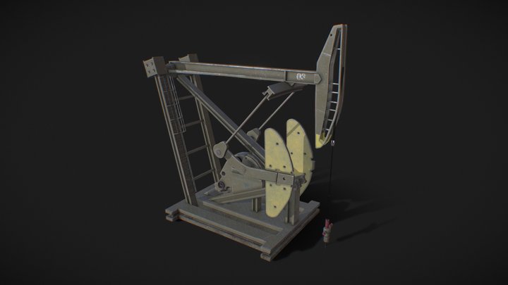 Oil Pumpjack - Animated 3D Model