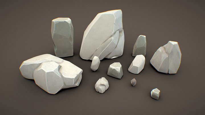 Free Pack - Rocks Stylized 3D Model